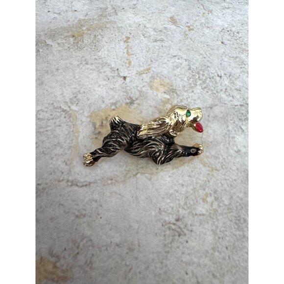 Vintage Gold Tone Cocker Spaniel Dog Pin Brooch - Picture 1 of 5